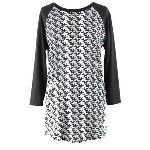 LuLaRoe Sz S Black Gray Round Hem Polyester Spandex Top